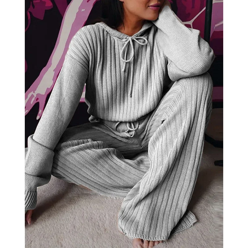 Autumn tracksuit women casual 2 piece sets wholesale winter cotton polyester Lounge Wear Sweatshirt Set