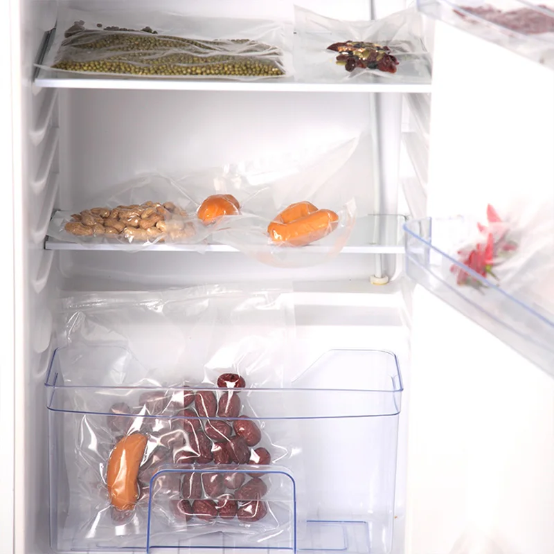 Plastic Polyester Custom Printed Sealed Bag Transparent Clear Food Snack Nut Vacuum Packaging Bag with Logo 17*25cm