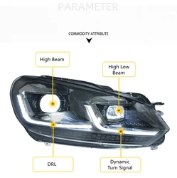 HCmotion Factory 7.5 style LED Xenon 2008 2009 2010 2011 2012 2013 2014 Front Headlamps Golf 6 Headlights For VW Golf MK6