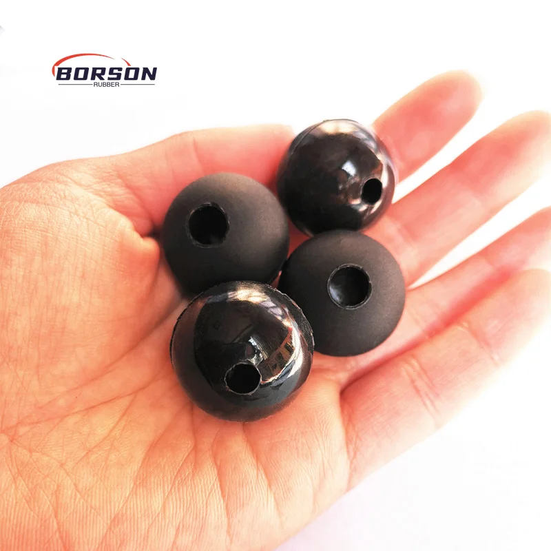 Factory 35mm 40mm Natural rubber balls with hole Custom Silicone Beater Drum mallets ball Rubber bouncing Balls