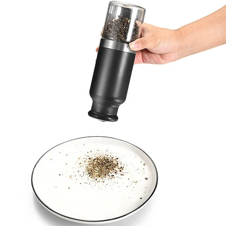 Food Grade Kitchen Tools Adjustable Coarseness Electric Automatic Spice Grinder Bottle with Led Light