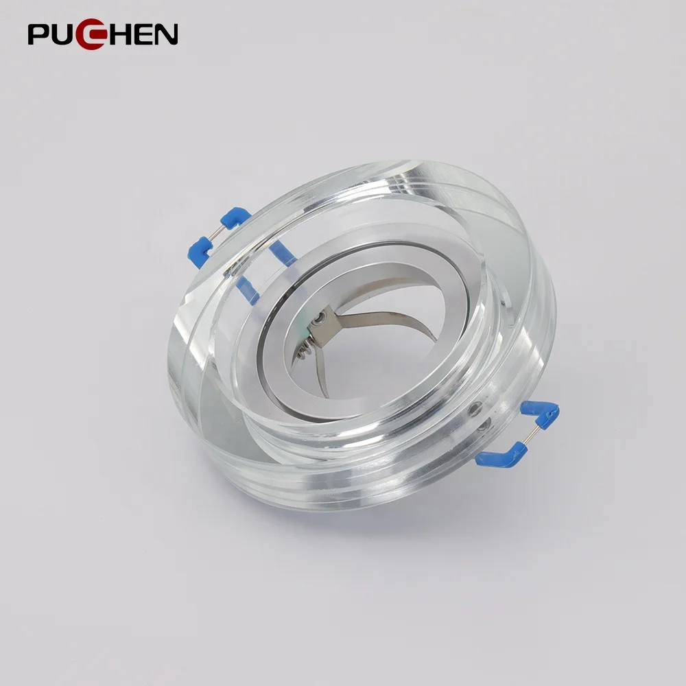 PUCHEN good quality led ceiling lights recessed 20mm round sunken double circles aluminum crystal glass luxury recess lights