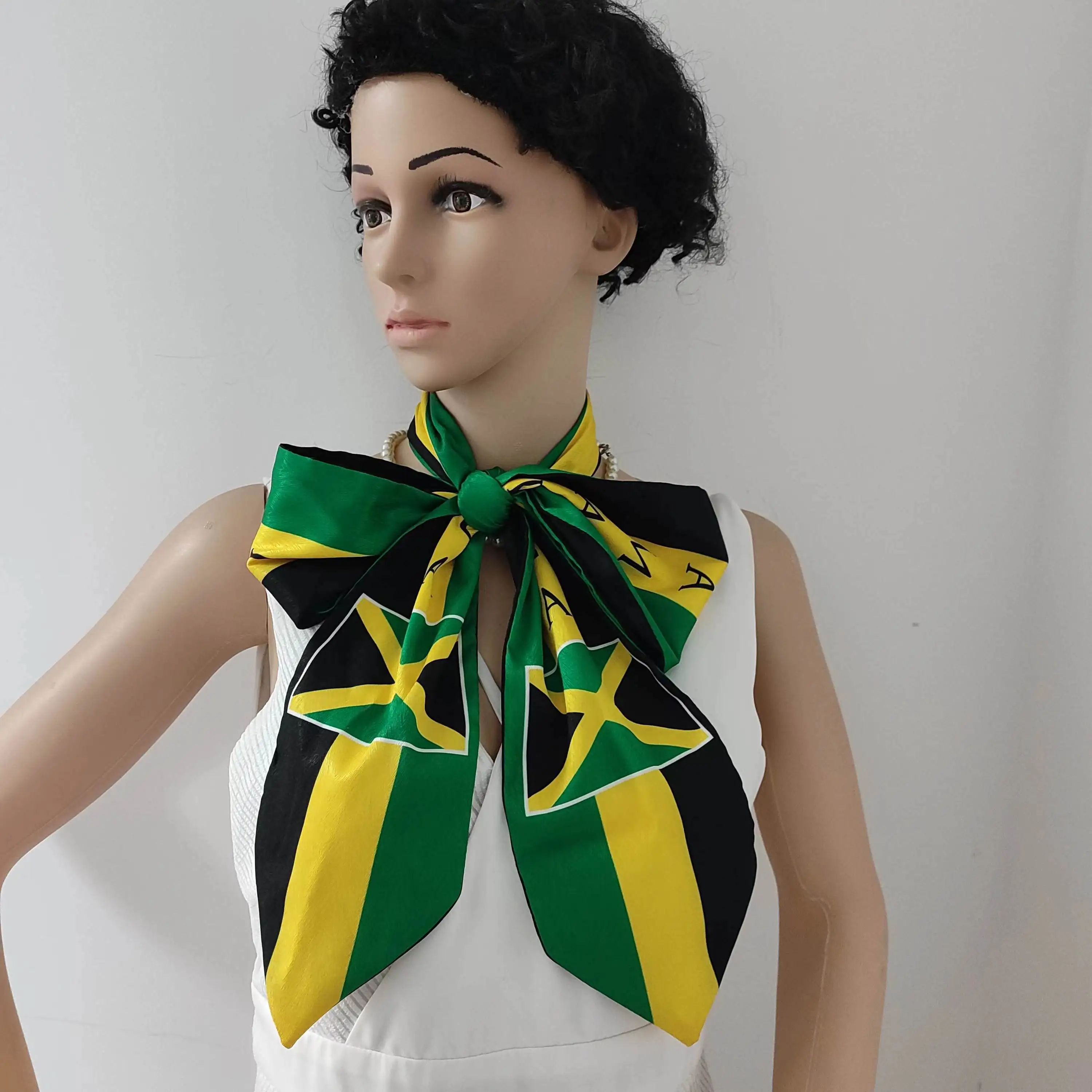 Высококачественный двухсторонний розовый и зеленый палантин/галстук-бабочка с принтом на заказ