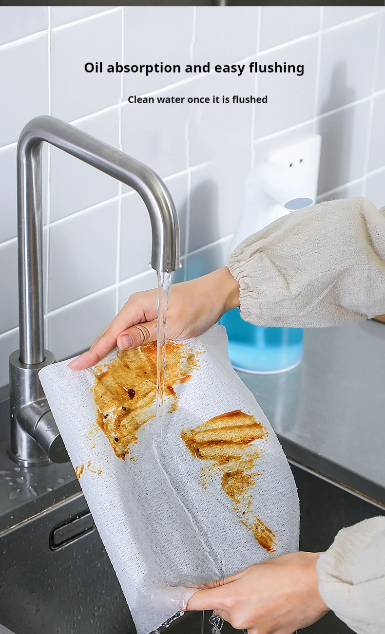 The Lazy Rags Of Kitchen Cleansing Wipe Disposable Cleaning Timber Viscose Kitchen Cloth Roll Paper Towels