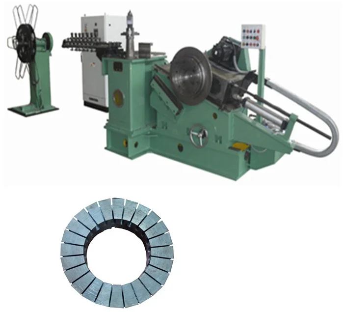 Automatic axial flux stator lamination making machine for disc stator