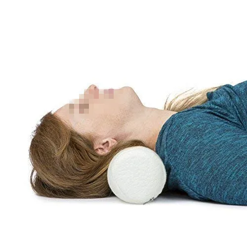 Cervical Neck Roll Pillow Cylinder Round Cushion Bolster Support for Sleeping Memory Foam and Bamboo Cover Alleviates Pain