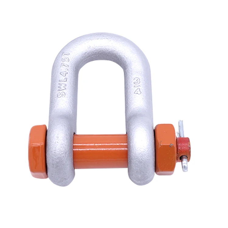 Large carbon steel d european type large dee g2150 g-2130 d ring safety chain rigging bow shackle pin 3/4 stainless