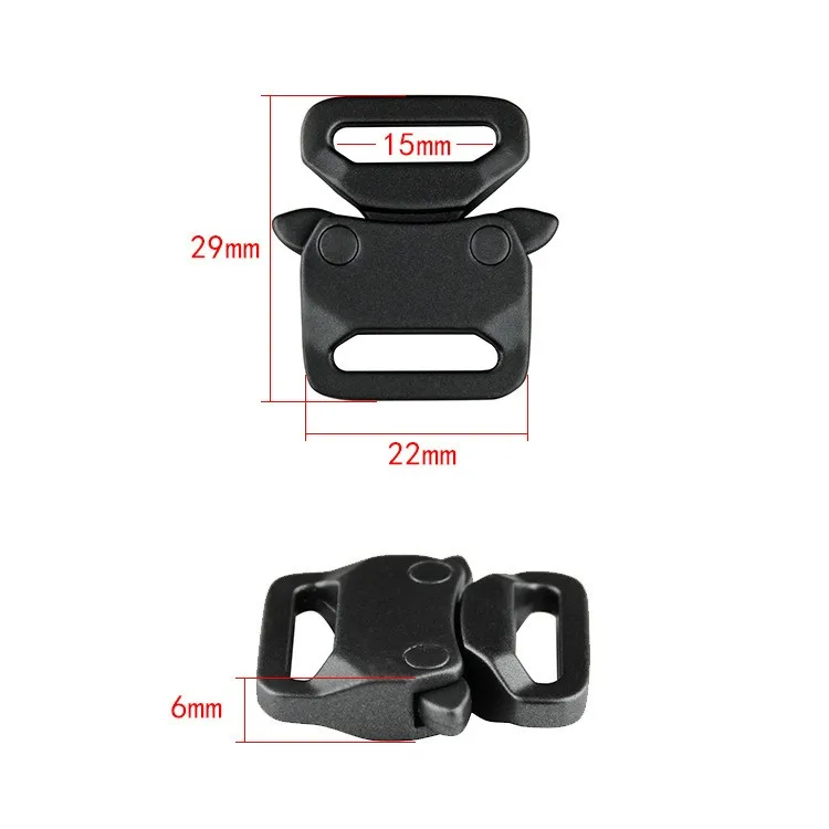 15mm quick release buckle black color special zinc alloy insert buckle strong outdoor small tactical buckle laser logo