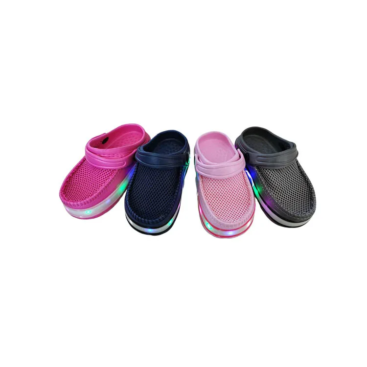 
2020 hot sale led light children Platform Garden Kid Eva clog shoes 