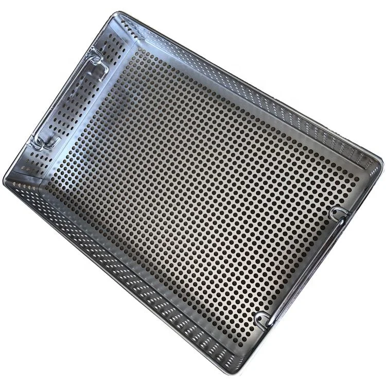 Customized surgical Instruments stainless steel sterilization container box autoclave sterilization tray