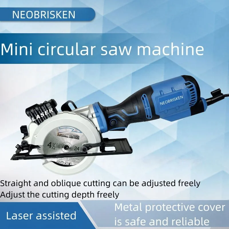 NEOBRISKEN Portable mini handheld electric circular saw machine for cutting stone, wood, plastic, and metal