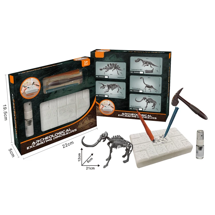 DIY Dinosaur Fossils Dig Kit Simulation Mini Dinosaur Toys DIY Educational Assembly Dinosaur Fossil Toy