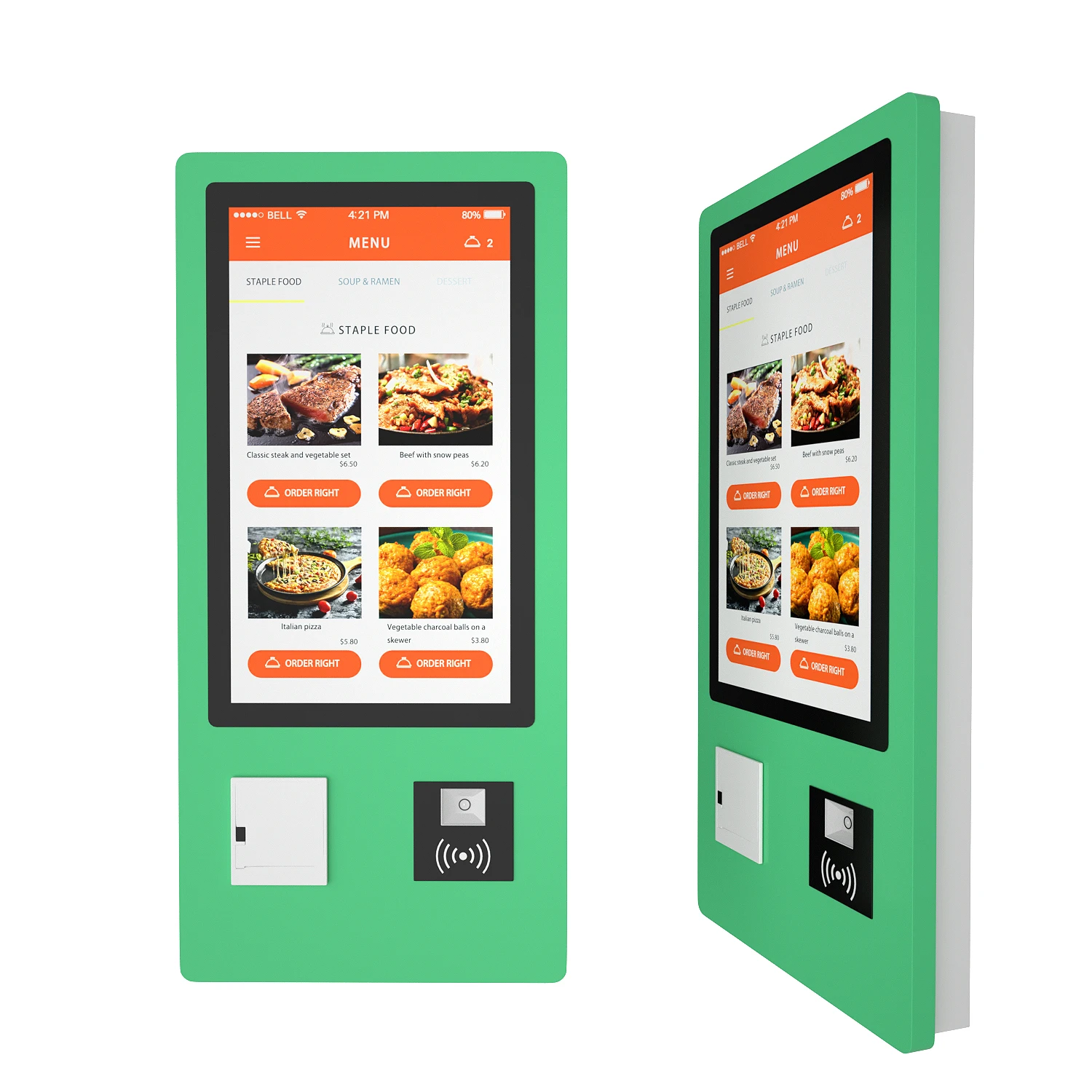 High Quality Wall Mounted Order Kiosk Weighing Self-Service Cashier Touchscreen Self Ordering Machine