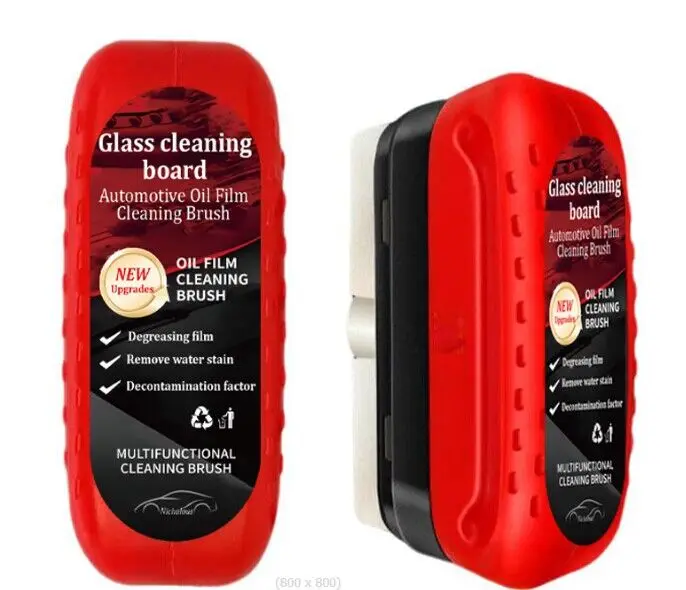 Windshield Cleaner Tool - Car Glass Oil Film Cleaner with Reusable Foam Sprayer, Versatile Effective Glass Cleaning Brush