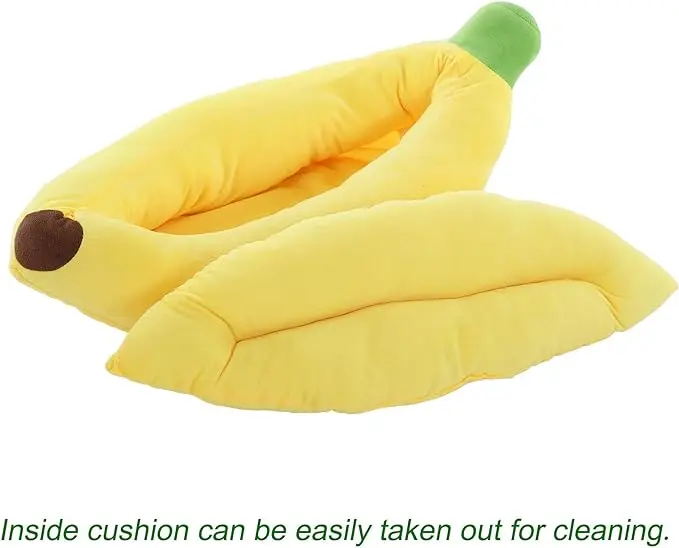 Cozy Banana-Shaped Pet Bed DetachableWashable Nest for Small Medium Dogs Cats