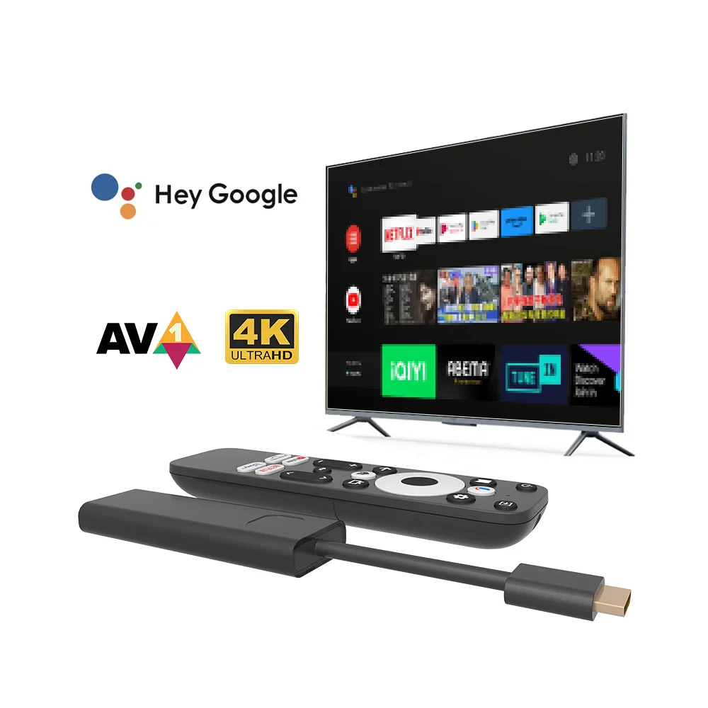 JUNUO GD1 Dcolor 4K android 11.0 NEWEST Android manufacturer new arrival voice control Google certified android tv stick