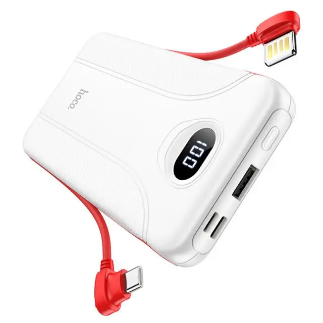 
HOCO J71 2021 safety universal portable high capacity 10000mah micro usb mobile power bank with type c cable for iPhone 