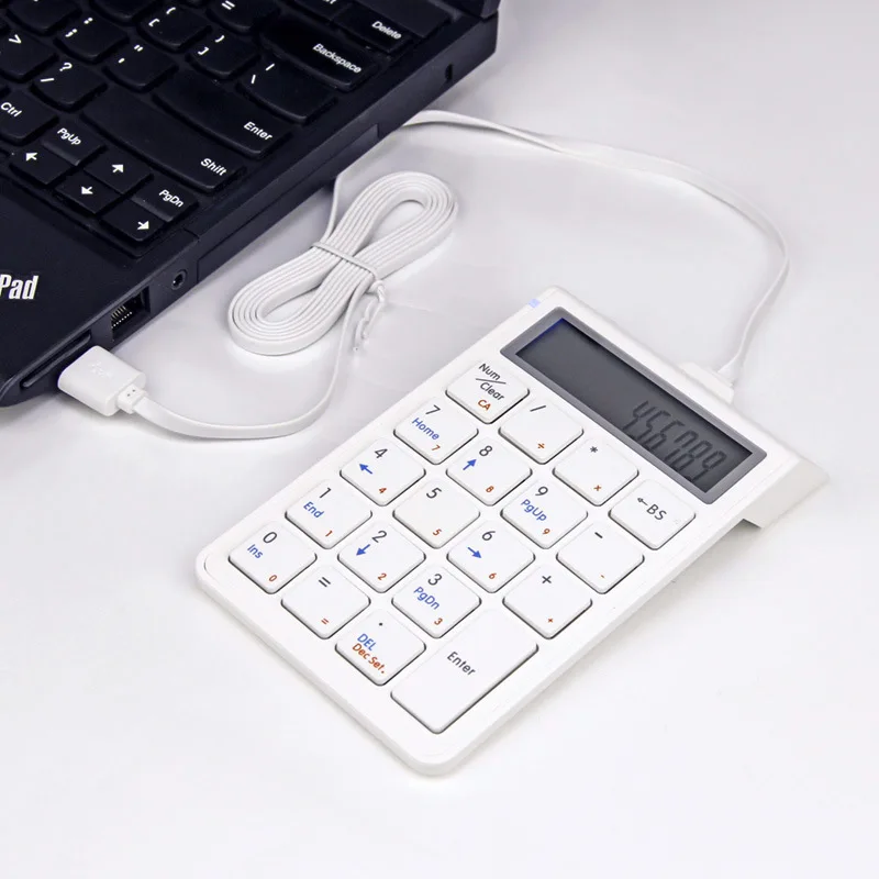 SKB886S USB Programmable 12-Digit Digital Display Mini Keyboard Mini 19 Keys Wired USB Numeric Keyboard POS Keyboard Calculator