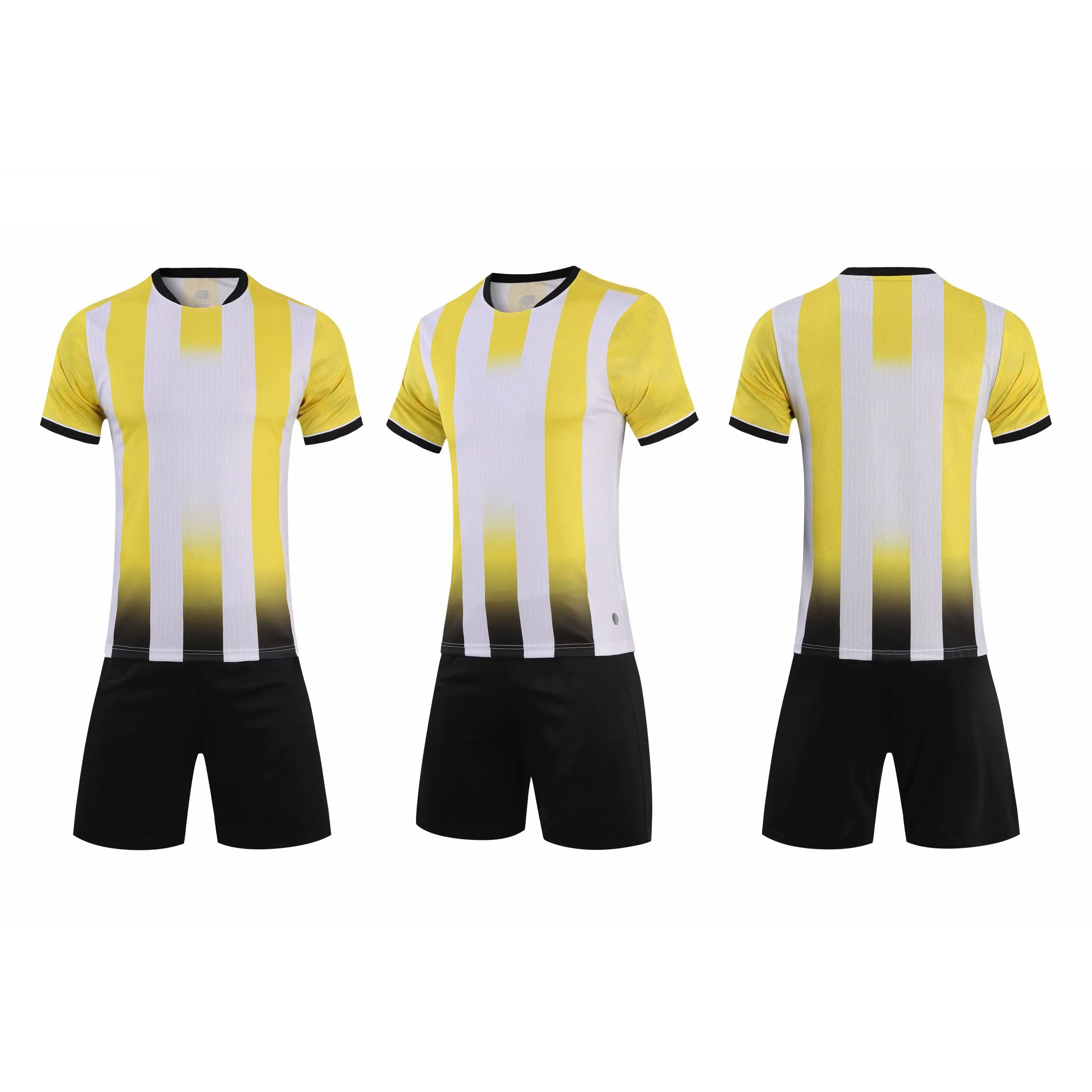 2022 High Quality Plain Soccer Uniform Youth Stripe Soccer Uniform Football Shirts