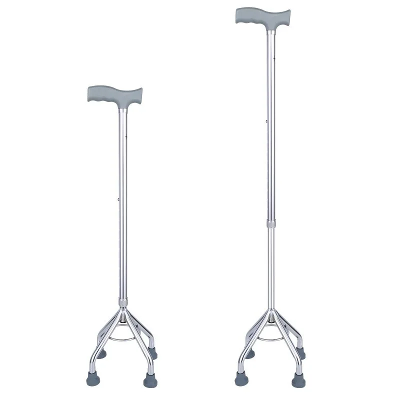 Elderly Walking Stick Telescopic Aluminum Alloy Four-legged Crutches For Non-slip Cane Adjustable Multifunctional Walker