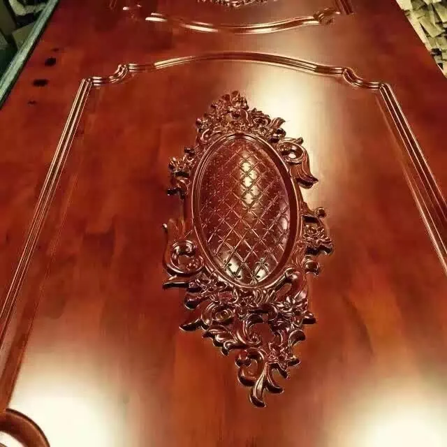 The latest design wooden modern swing interior solid wood door residential interior room safety villa steel door