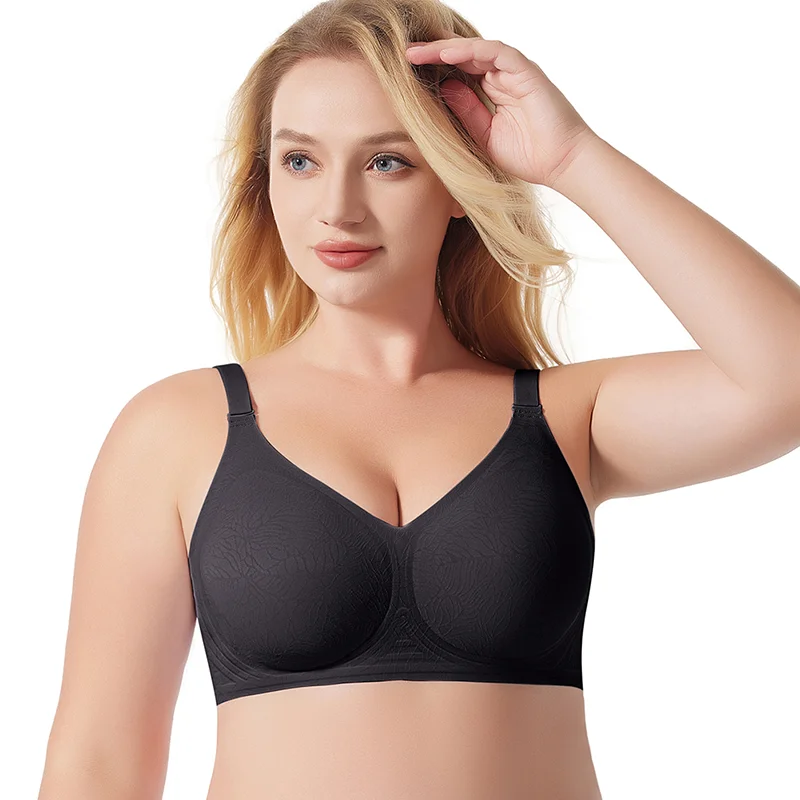 Tamanho livre 4XL Strapless Sexy Lingerie Plus Size Mulheres Big Cup Push Up Seamless Jelly Bra Confortavel Lingerie Bra