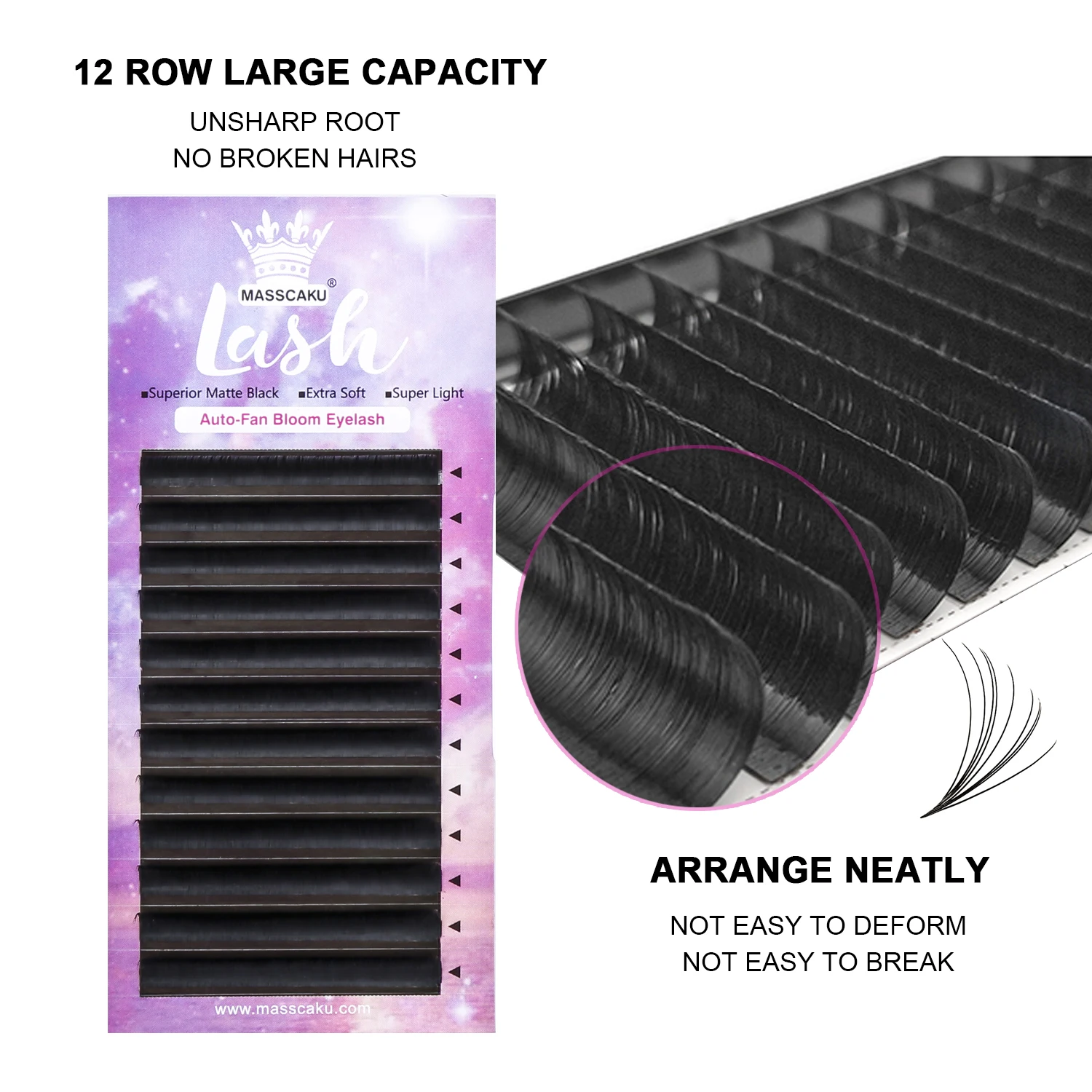 Top Korean Pbt Fibers Synthetic Eyelashes Rapid Blooming Easy Fanning Volume Eyelash Extensions