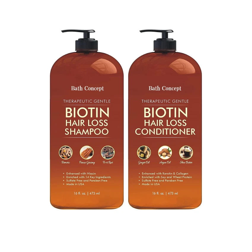 Factory price argan oil mild herbal biotin black hair shampoo profesional thick organic anti hair loss shampoo and conditioner