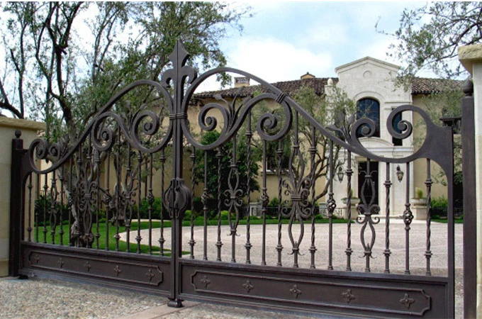 Modern models paint colors iron entry sliding gates design