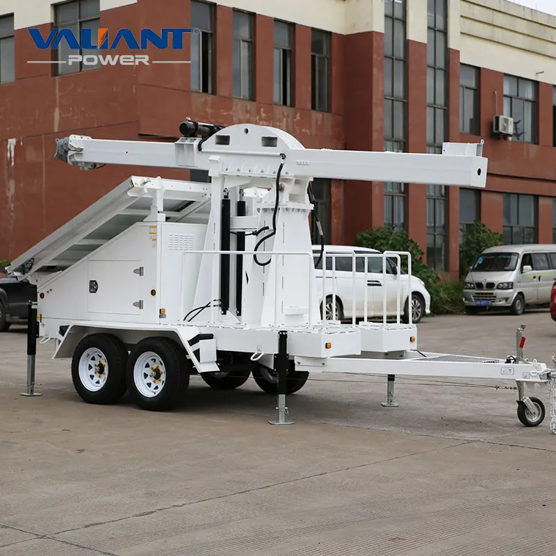 18 Meters Power Bank Horizontal Mast Electric Motor Driven 4*380W PV Panels Solar Trailer Solar Trolley
