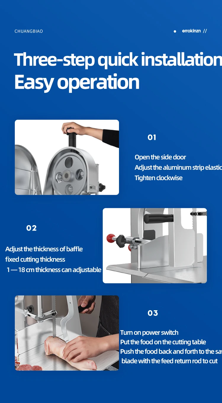 250# Electric Industrial Commercial Electric Fish Pork Cow Beef Frozen Meat Steak Bone Saw Cutter Machine High quality