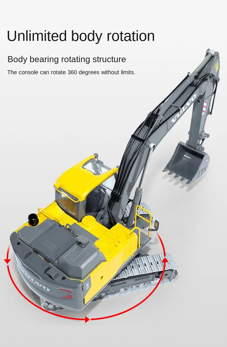 Arrival 1:14 RC Excavator 2.4G Remote Control Dump Truck Metal Track Engineering Vehicle