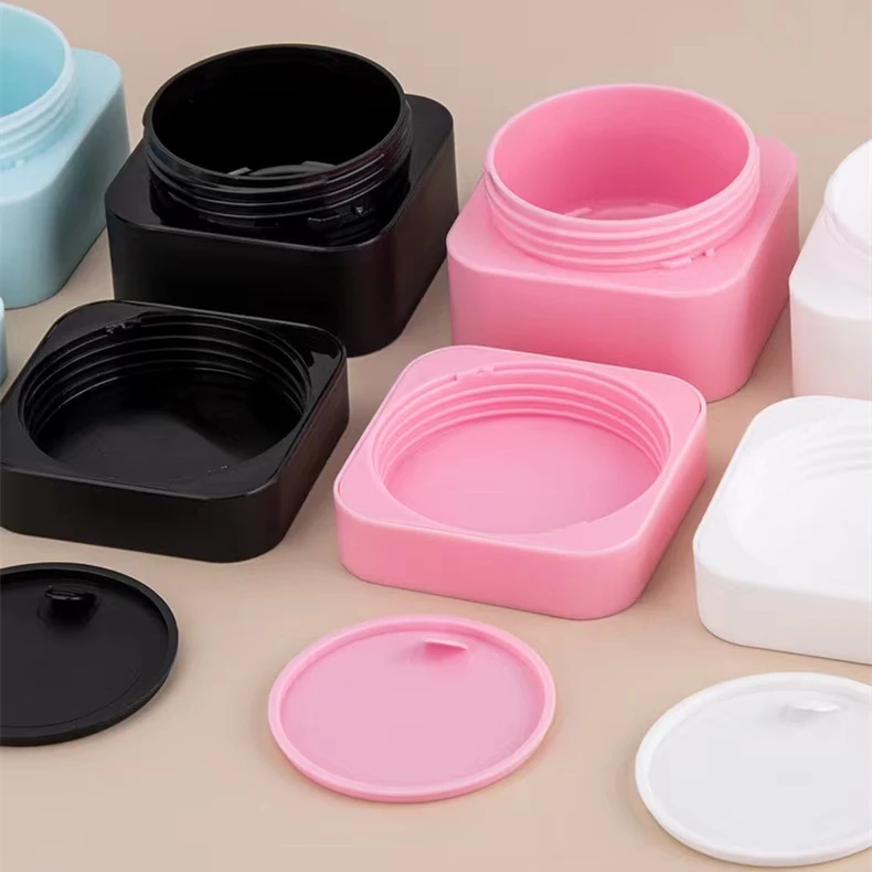 5 10g 20g 30g 50g square shape matt pink black blue white cream jar / plastic pp facial mask box / cream container for cosmetics