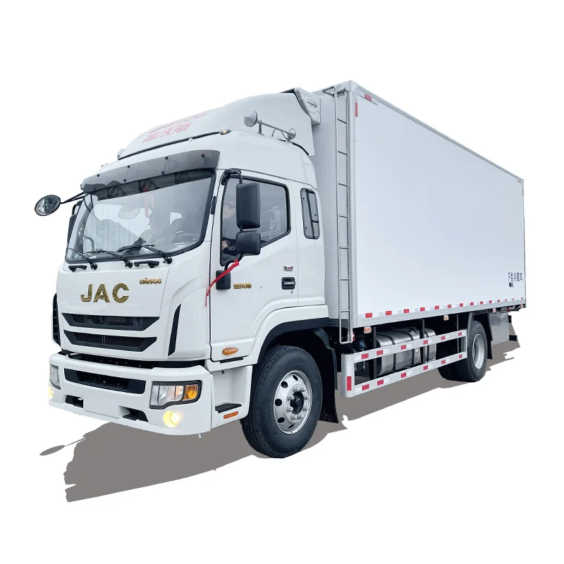 JAC 4*2 automatic reefer freezer cold fresh food meat chicken fish refrigerator trucks for sale