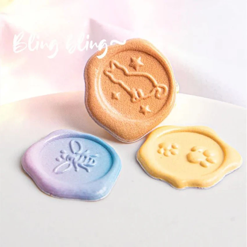 Vintage style Custom colorful 3D DIY wax seal cards scrapbook stationary envelope decorative journal planner paper stickers