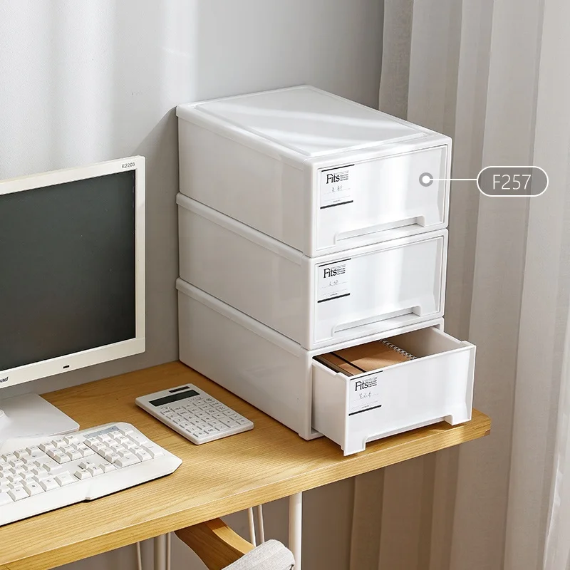 TENMA Plastic White Expandable Wardrobe Stackable Drawer Storage Organizer Stacking Drawer Cabinet Floor-standing Storage Box