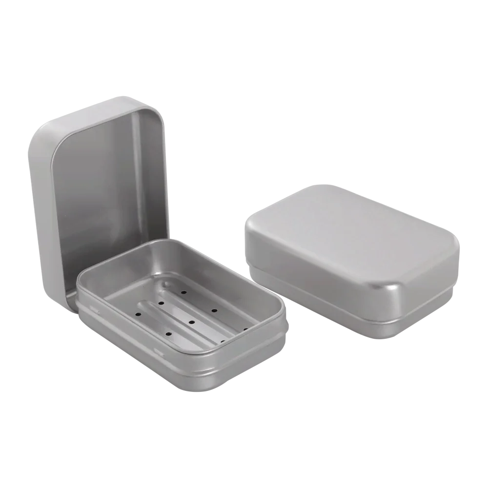 Mini Aluminum Soap Box Rectangle Metal Tin Jar Soap Box Holder Travel Bar Soap Containers