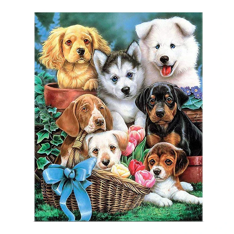 
DIY 5D Diamond Painting Animal Dog Diamond Embroidery Cross Stitch Full Drill Diamond Mosaic Home Decor GJZ050 