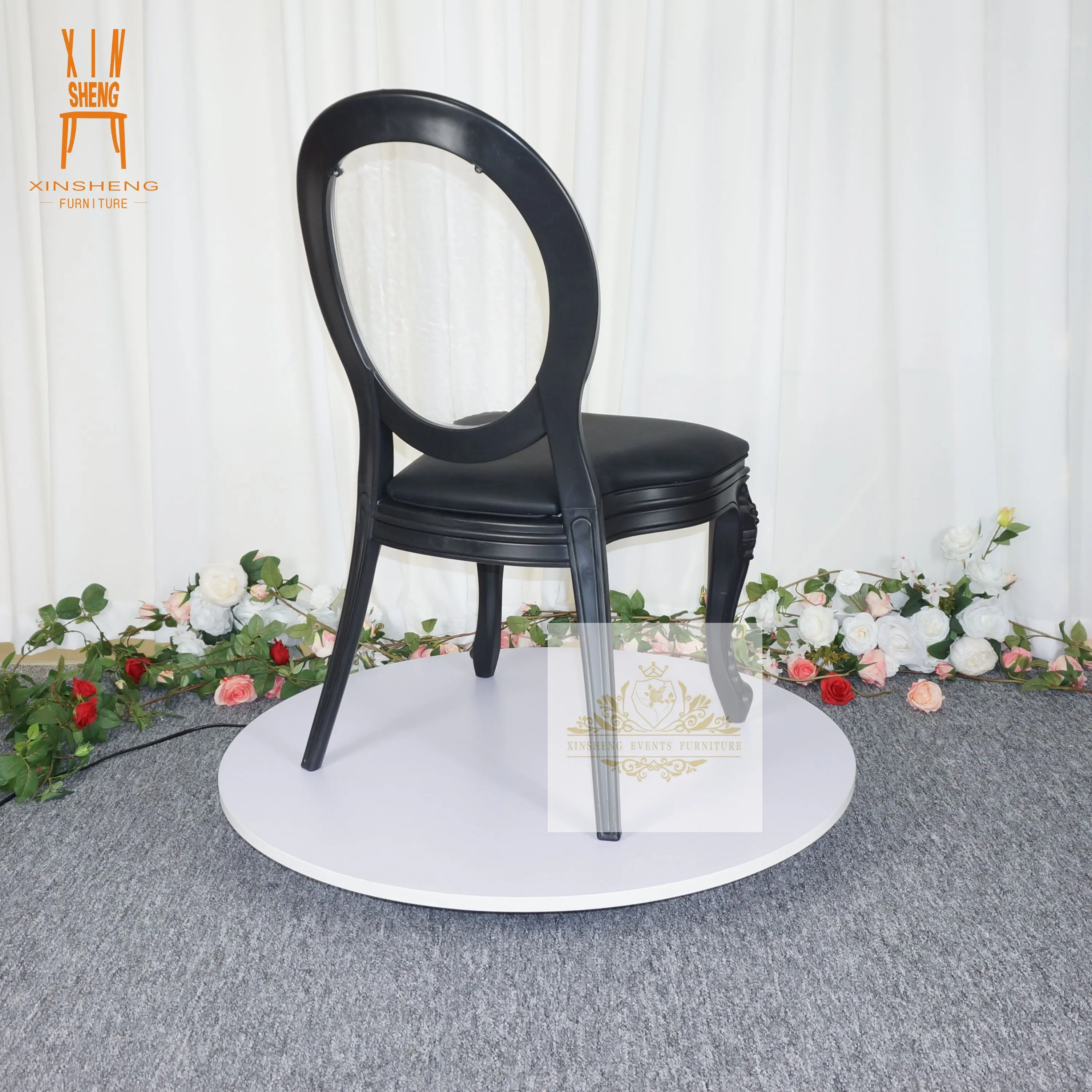 Hotsale Black Resin PP Wedding Party Stackable Rental Dining Ghost chair