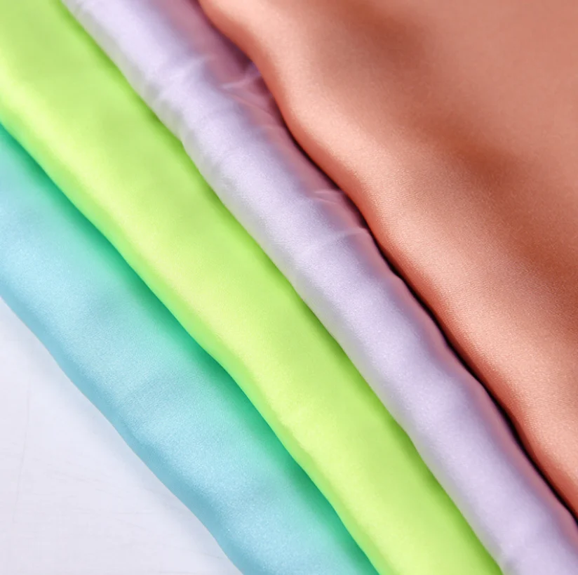 wholesale polyester shiny soft silky tela satin fabric