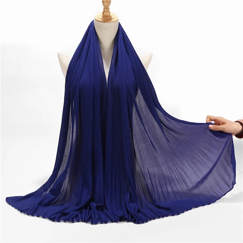 wholesale crinkle muslim hijab dyed colorful chiffon scarves for women