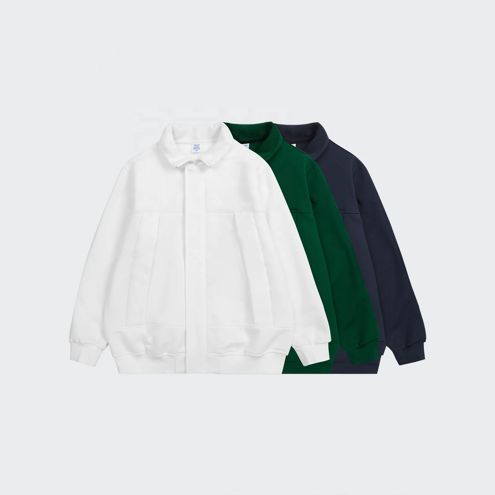 400GSM Polar Fleece Jacket Mens Blank Hoodie Heavyweight Zipper Winter Jacket Coat