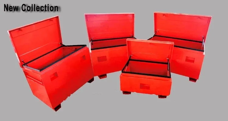 Factory Hot sale Red Powder Coated Steel Toolbox Heavy-duty Storage Box with handles