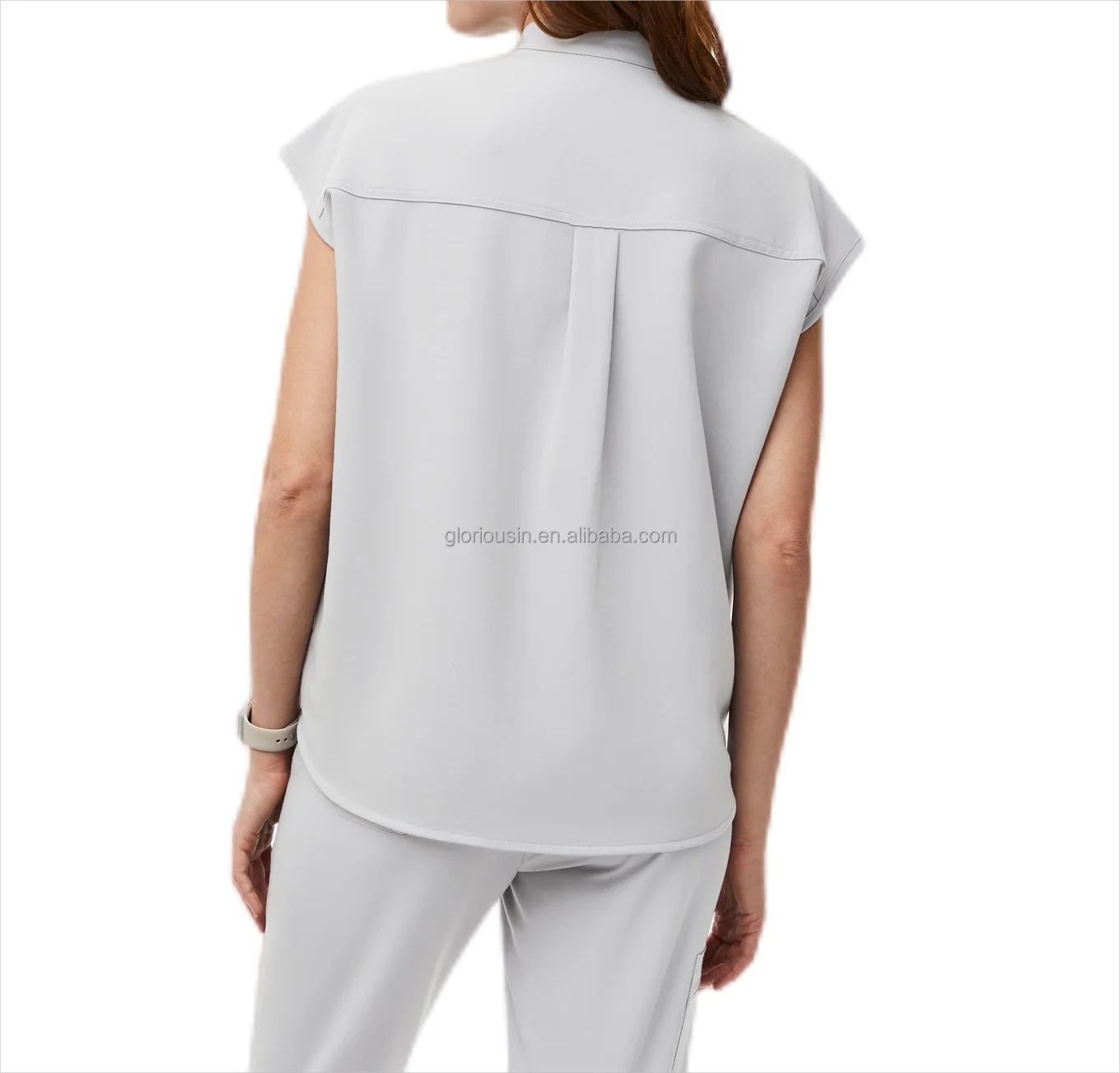 GloriousIn female scrub set 2023 kitchen male odontic uniform hat  intern plus size waterproof dickie brand plus size med cou
