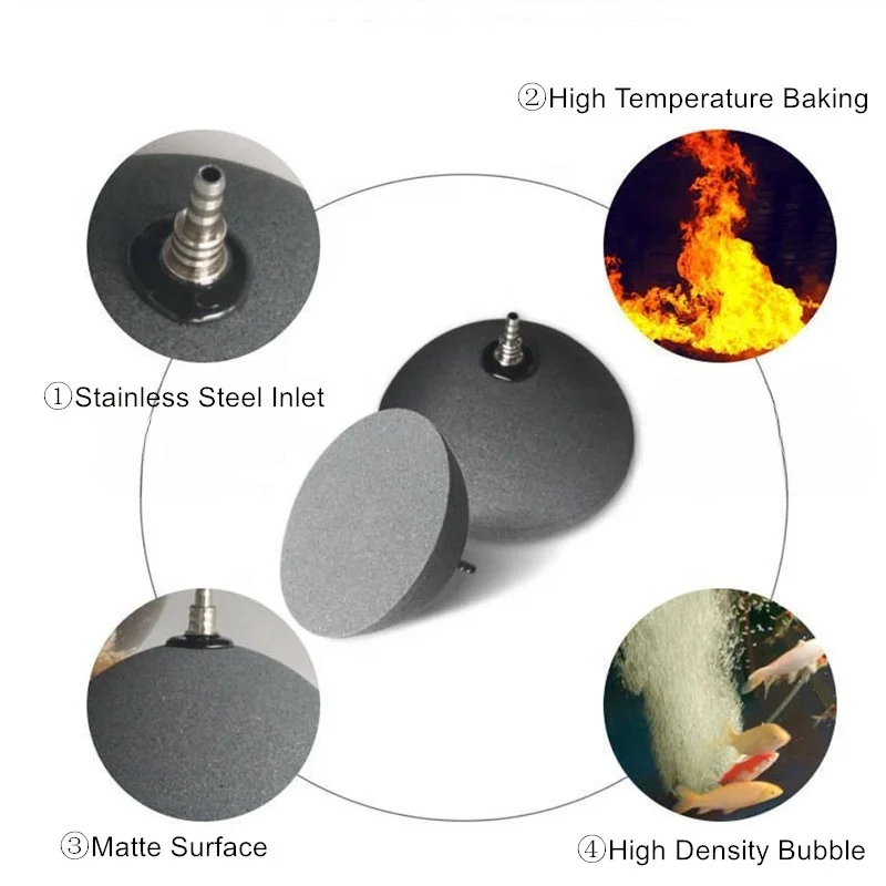 Pond Oxygen Diffusers Pie Bubble Pump Aquarium Round Air Bubble Stone Aquariums & Accessories Semicircle Stone