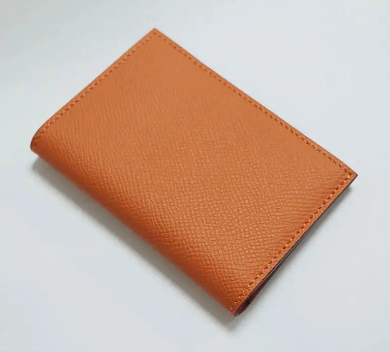 Luxury man women Credit Cards Solid Color Slim Tiny Purse cow epsom leather card holder wallet with packaging box