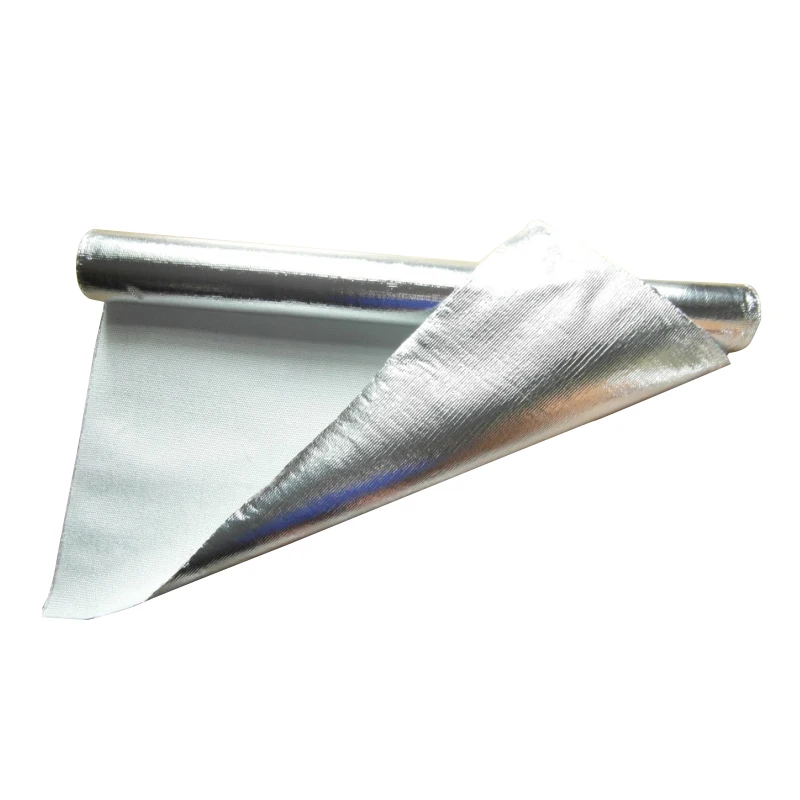 Reflective Fabric Heat Resistance Aluminium Foil Fiberglass Cloth For Packing
