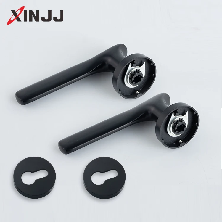 Fashionable Silent Household Bathroom Door Handle Lock Set Euro Profile Solid Brass Interior Door Lock Cylinder