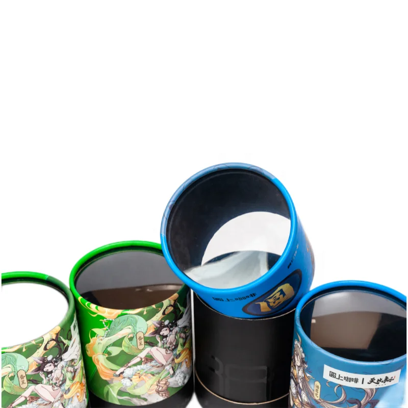 custom print cardboard paper tube packaging for tea with window