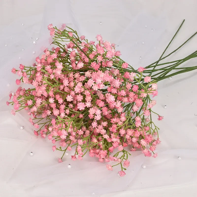 Wholesale  Wedding decor Single 3 fork plastic Artificial Flowers Gypsophila